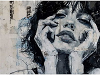 Mixed media/acryl op doek maria strabel - afbeelding 1 van  2