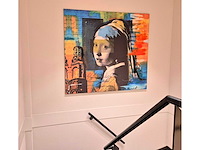 Mixed media/acryl op doek mischa ‘meisje met de parel’ - afbeelding 2 van  4