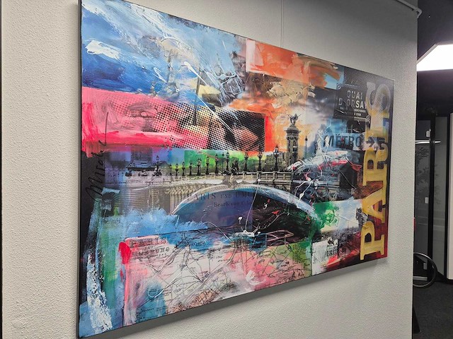 Mixed media/acryl op doek mischa ‘paris’ - afbeelding 5 van  5
