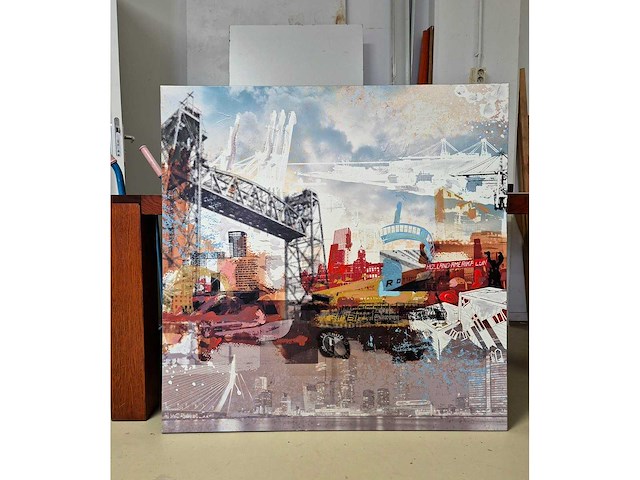 Mixed media/acryl op doek mischa ‘rotterdamk - afbeelding 3 van  4