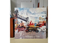 Mixed media/acryl op doek mischa ‘rotterdamk - afbeelding 3 van  4