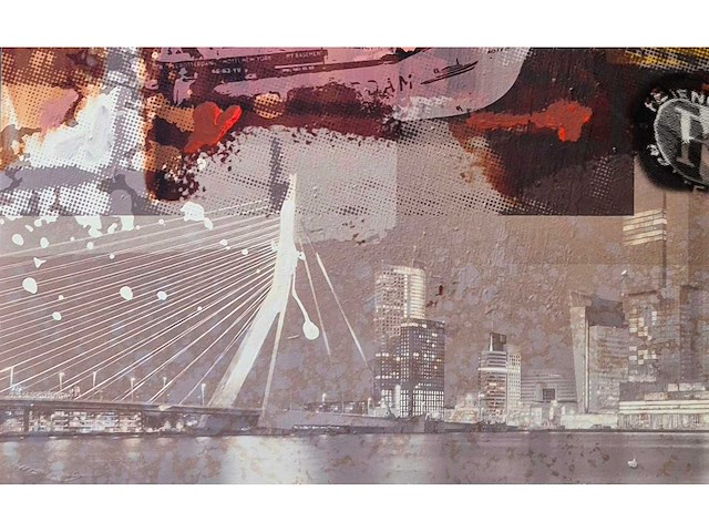 Mixed media/acryl op doek mischa ‘rotterdamk - afbeelding 4 van  4