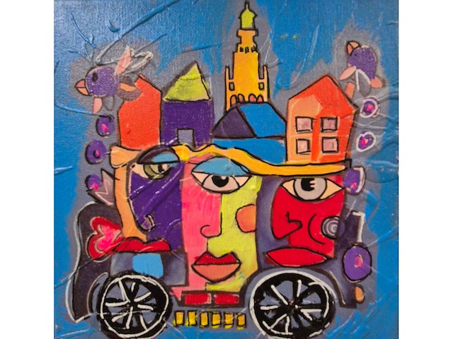 Mixed media/acryl op doek simon berend - afbeelding 1 van  2