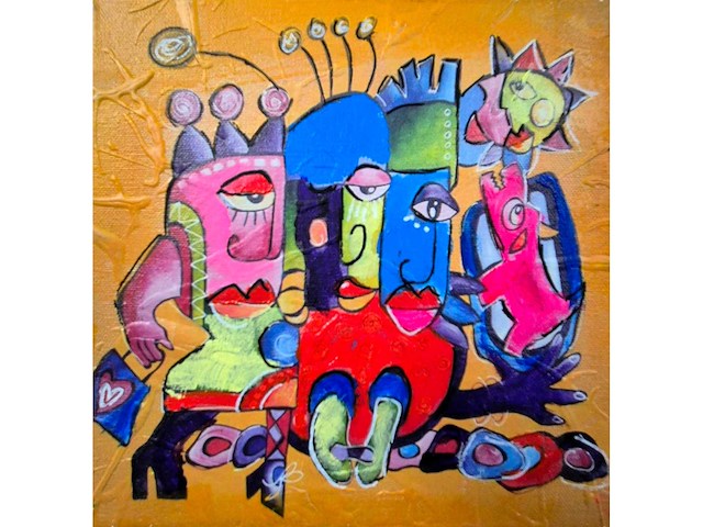 Mixed media/acryl op doek simon berend - afbeelding 1 van  2