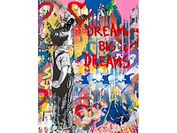 Mixed media/acryl op doek simon bruno ‘dream big dreams’ - afbeelding 1 van  1
