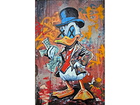 Mixed media/acryl op paneel tyd ‘dollar sign’ - afbeelding 1 van  3