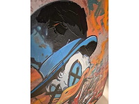 Mixed media/acryl op paneel tyd ‘dollar sign’ - afbeelding 2 van  3