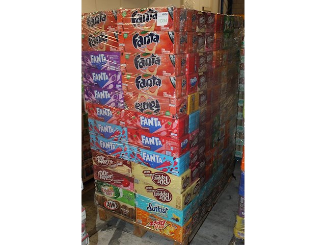 Mixed pallet frisdranken waaronder fanta, dr pepper en schweppes 218 verpakkingen in totaal 2616 blikken th... - afbeelding 2 van  3