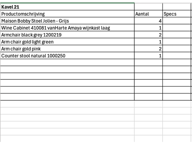 Mixpallet retouren kast en stoelen , white label living - afbeelding 7 van  7