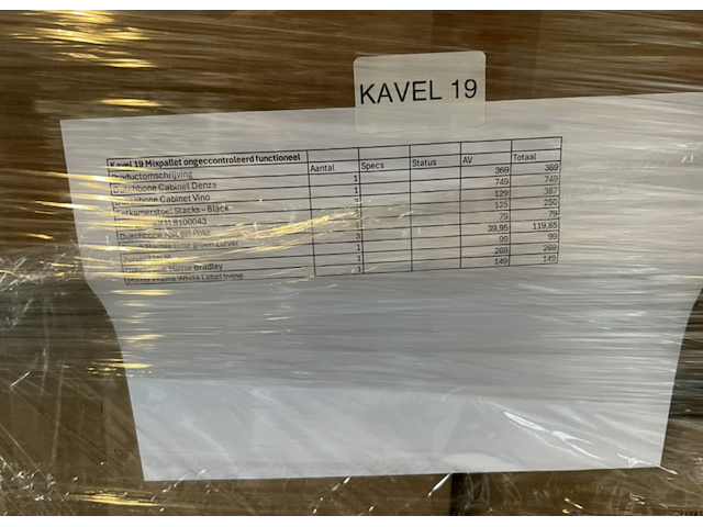 Mixpallet retourgoederen op pallet , zuiver, dutchbone en whitelabel living - afbeelding 4 van  5