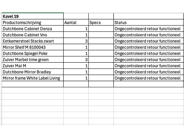 Mixpallet retourgoederen op pallet , zuiver, dutchbone en whitelabel living - afbeelding 5 van  5