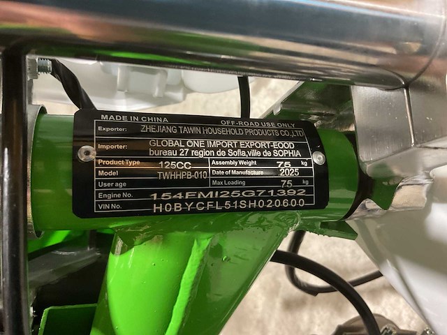 Mmx - dirt bike groen 125cc - twhhpb-010 - motorfiets - afbeelding 10 van  11