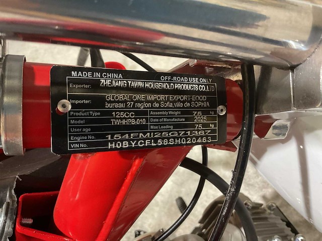 Mmx - dirt bike rood 125cc - twhhpb-010 - motorfiets - afbeelding 14 van  16