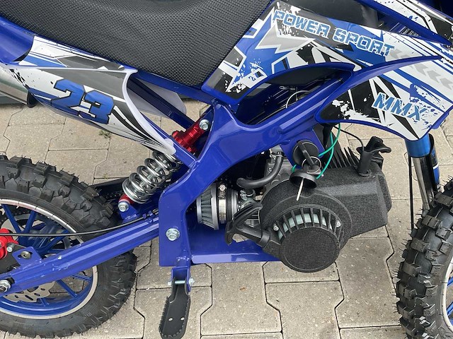 Mmx dirt bike 49cc blauw twhhpb-003 motorfiets 12 - afbeelding 7 van  12
