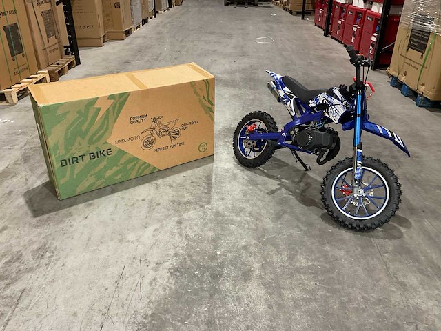 Mmx dirt bike 49cc blauw twhhpb-003 motorfiets - afbeelding 35 van  56