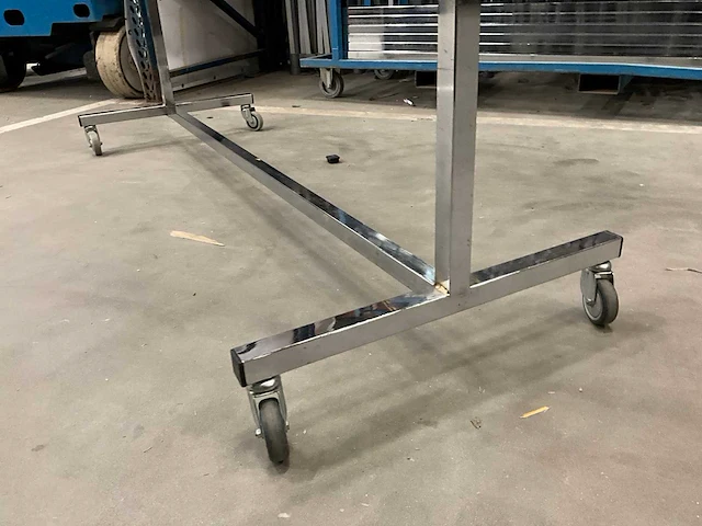 Mobiel garderobe rek / kapstok chrome (45x) - afbeelding 2 van  7