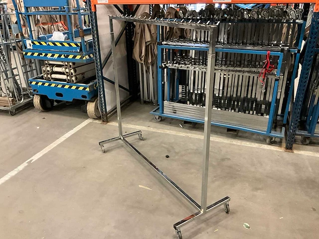 Mobiel garderobe rek / kapstok chrome (45x) - afbeelding 5 van  7
