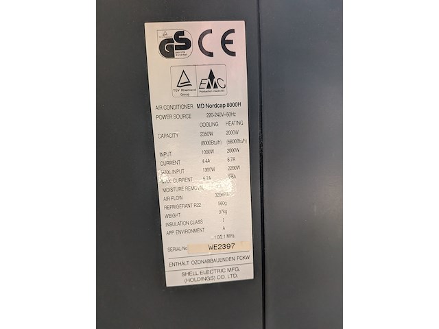 Mobiele airco smc, md nordcap 8000h - afbeelding 5 van  5