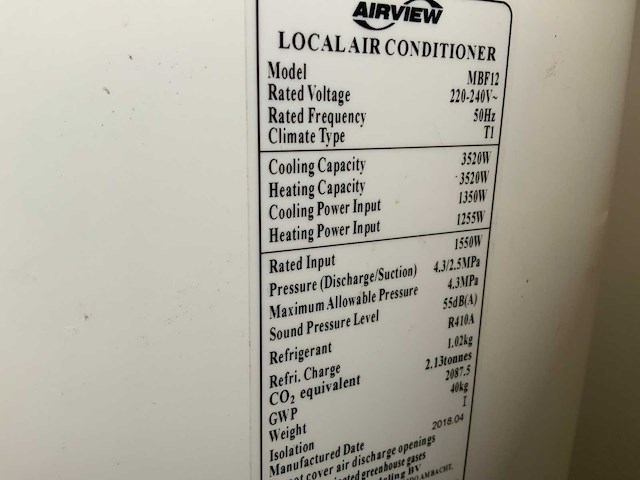 Mobiele airconditioning (2x) - afbeelding 1 van  1