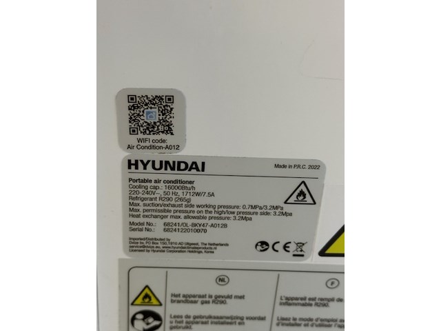 Mobiele airconditioning hyundai, 86241, wit - afbeelding 7 van  7