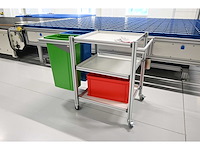 Mobiele aluminium magazijn / hygiënewagen - afbeelding 1 van  5