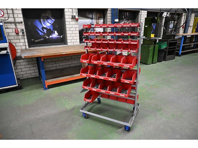 Mobiele assortiment voorraadwagen met (rvs) installatiematerialen - afbeelding 1 van  11