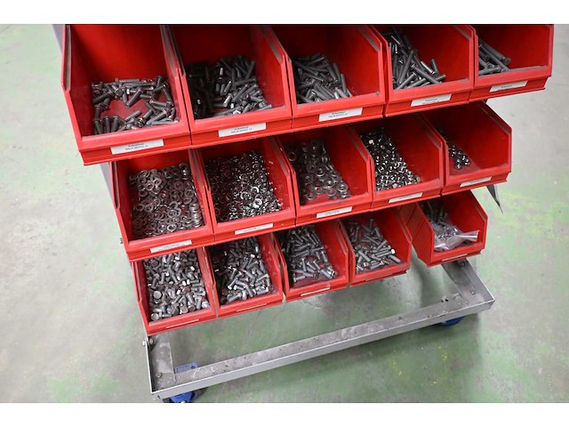 Mobiele assortiment voorraadwagen met (rvs) installatiematerialen - afbeelding 7 van  11