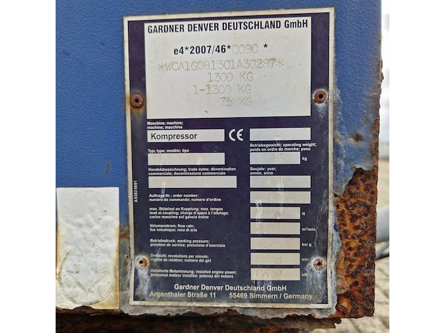 Mobiele compressor, compair / gardner denver, c76 / dlt0704, 2012 - afbeelding 19 van  40