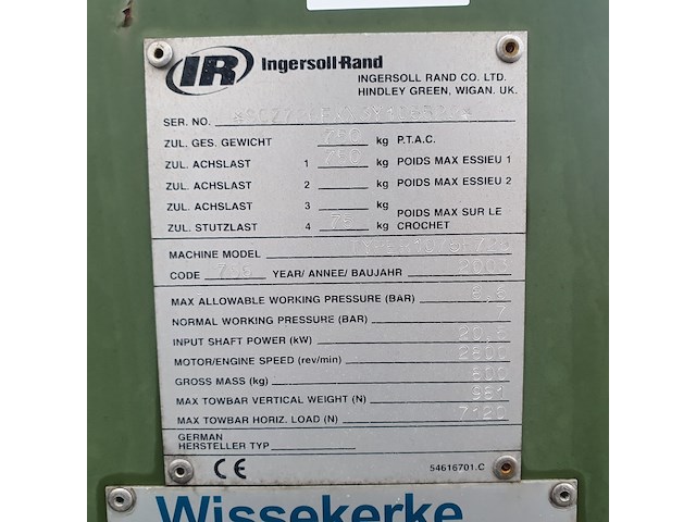Mobiele compressor, ingersoll-rand, typer1075f726, 2003 - afbeelding 24 van  32