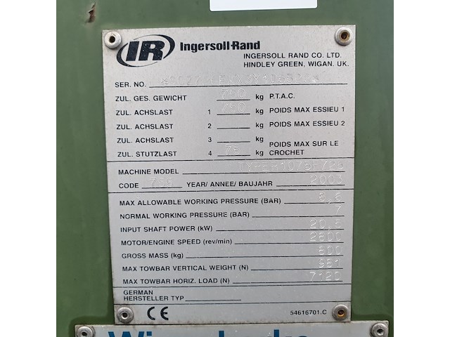 Mobiele compressor, ingersoll-rand, typer1075f726, 2003 - afbeelding 25 van  32