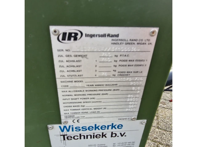 Mobiele dieselcompressor, ingersoll-rand, r1075f726 code 756, 2003 - afbeelding 6 van  20