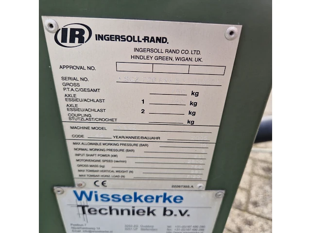 Mobiele dieselcompressor, ingersoll-rand, w902 code 49, 2005 - afbeelding 5 van  22