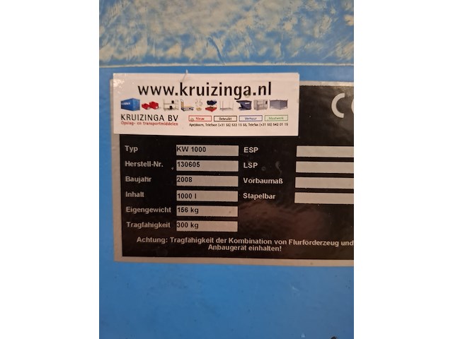 Mobiele kantelbak kw1000, bouwjaar 2008 - afbeelding 5 van  6