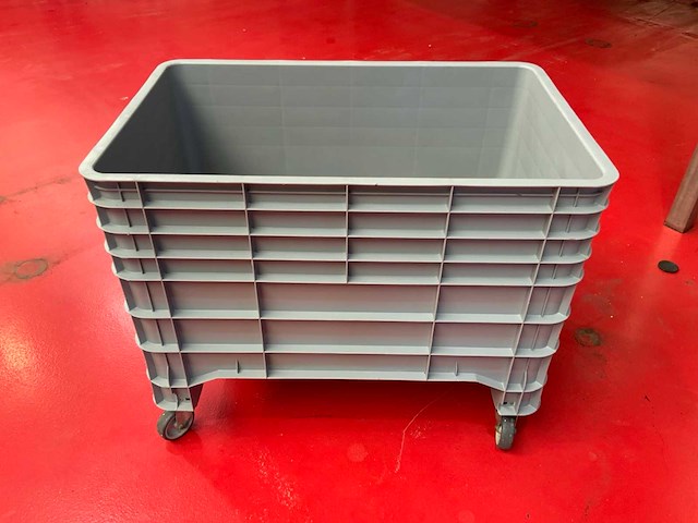 Mobiele kunststof kist (4x) - afbeelding 3 van  5