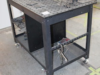 Mobiele lastafel rhino cart met diverse klemmen / accessoires. afmeting 125 x 70 x 90 cm. - afbeelding 2 van  5