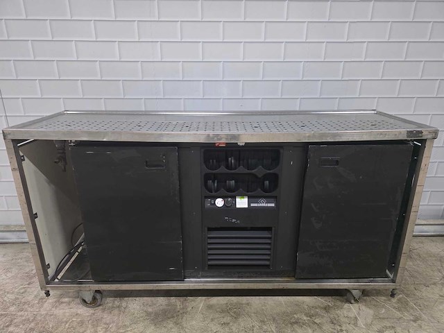 Mobiele rvs bar met gamko barkoeling en flessennest - afbeelding 5 van  10
