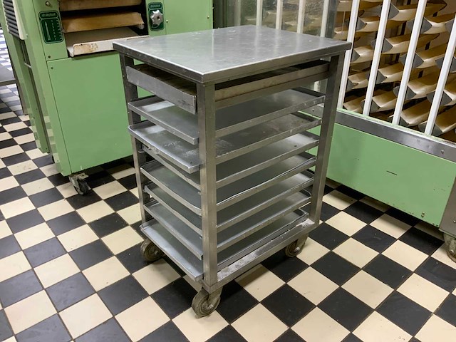 Mobiele rvs patisserie wagen - afbeelding 5 van  6