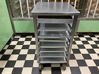 Mobiele rvs patisserie wagen - afbeelding 2 van  4
