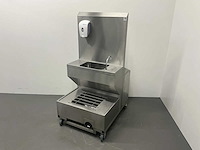 Mobiele rvs spoeltafel met close-in boiler