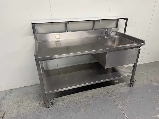 Mobiele rvs spoeltafel - afbeelding 3 van  10