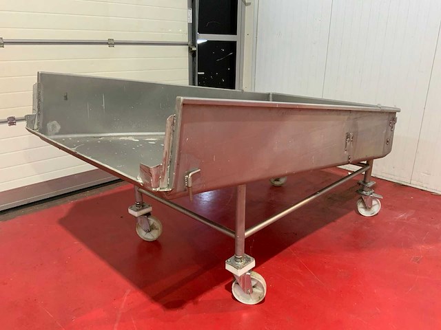 Mobiele rvs transport opvangtafel - afbeelding 1 van  9