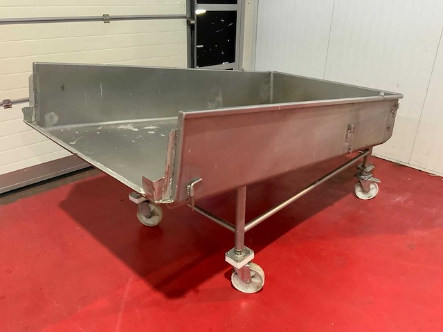 Mobiele rvs transport opvangtafel - afbeelding 2 van  9