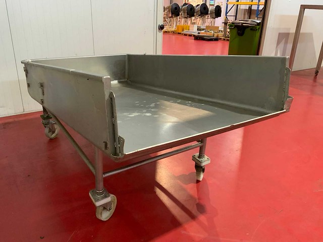 Mobiele rvs transport opvangtafel - afbeelding 4 van  9