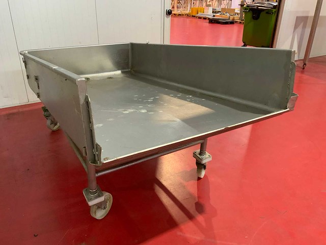Mobiele rvs transport opvangtafel - afbeelding 4 van  7