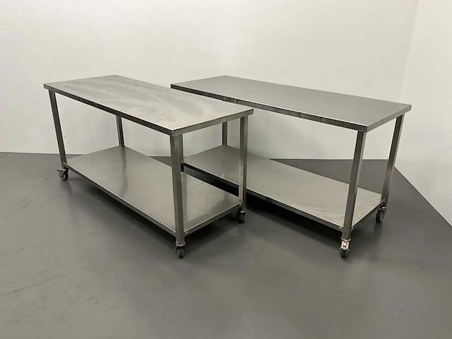 Mobiele rvs werktafel (14x) - afbeelding 5 van  6