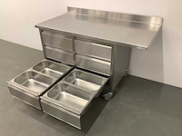 Mobiele rvs werktafel (160 cm) - afbeelding 1 van  8