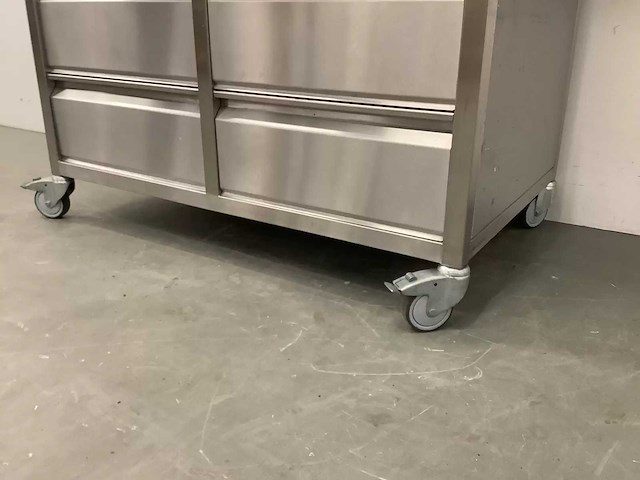 Mobiele rvs werktafel (160 cm) - afbeelding 4 van  8
