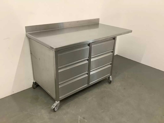 Mobiele rvs werktafel (160 cm) - afbeelding 5 van  8
