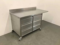 Mobiele rvs werktafel (160 cm) - afbeelding 5 van  8