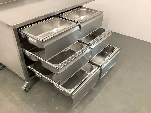 Mobiele rvs werktafel (160 cm) - afbeelding 6 van  8